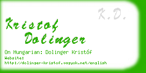 kristof dolinger business card